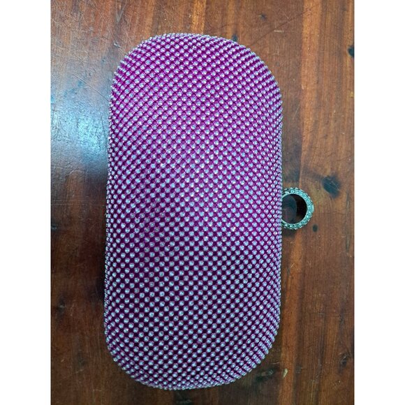 Wom Handbag Crystal Clutch Studded Pink Fuschia Purse Evening Holiday Bag - Picture 11 of 14